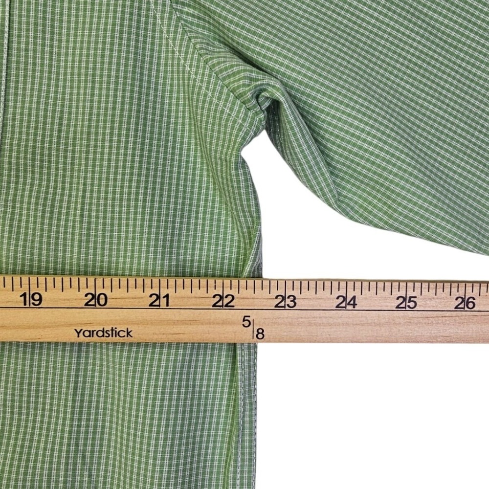 IZOD Mens Green Micro Check Button Down Long Sleeve Shirt Large 490295 - Picture 6 of 11